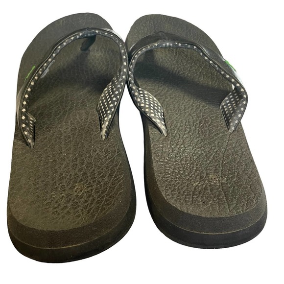 Sanuk WOMEN'S 8 / 40 SANDALS YOGA MAT BLACK Beach FLIP FLOPS SLIP ON Thongs - Picture 8 of 11